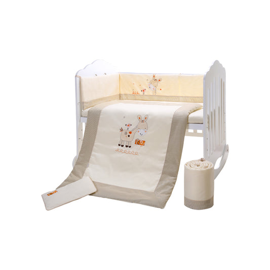 Yarra Farm 7-Piece Baby Bedding Set | 100% Cotton Crib Set with Bumper, Quilt & Pillow | for Boys & Girls 0-3 Years