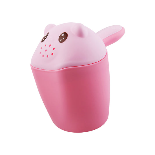 Baby Shampoo Rinse Cup - Bear-Shaped Bath Wash Cup for Toddlers & Kids, BPA-Free (Blue, Pink, Green)