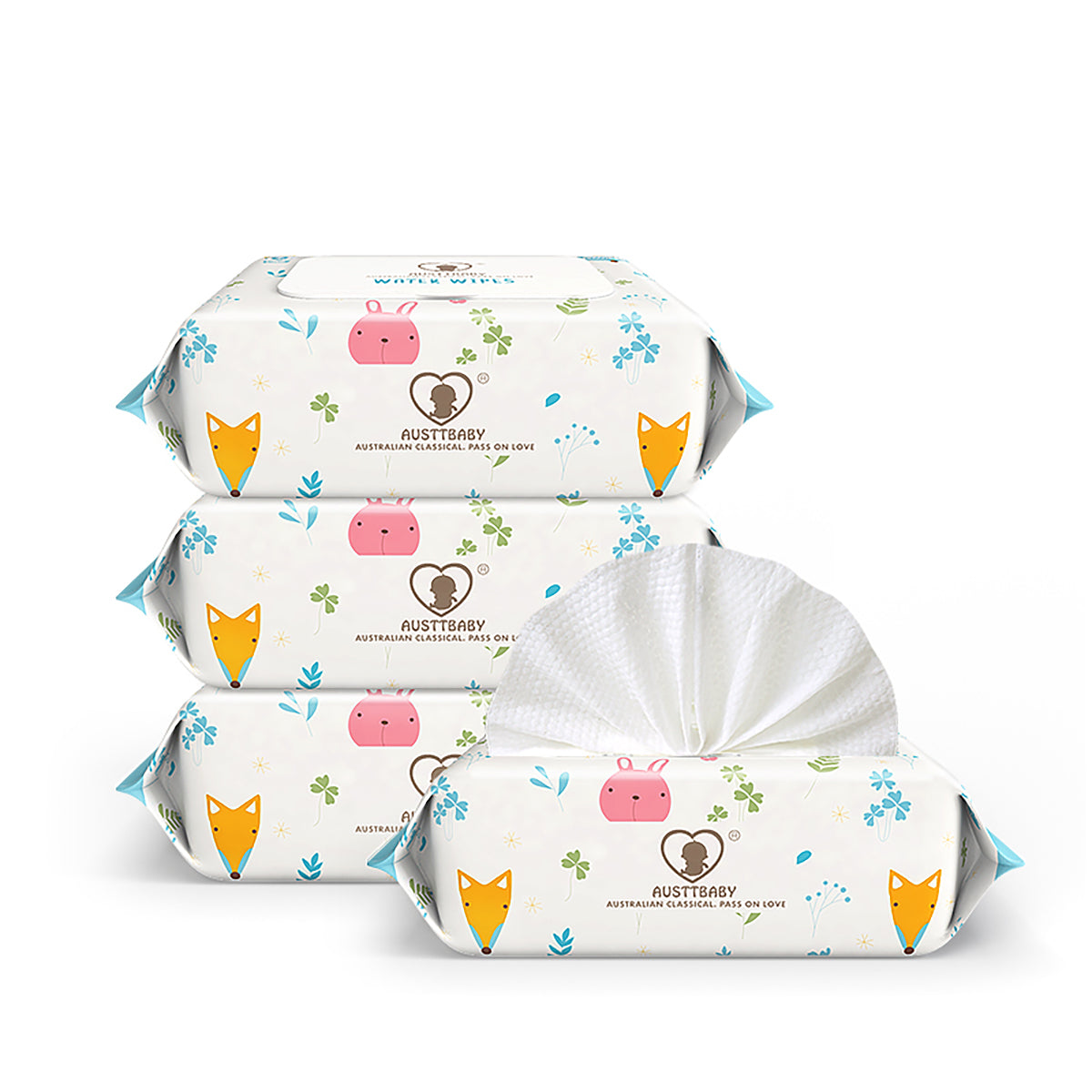 Austtbaby Baby Wipes 80 Wipes 24 Packs | 99.9% Pure Water | Unscented & Hypoallergenic for Newborn Sensitive Skin