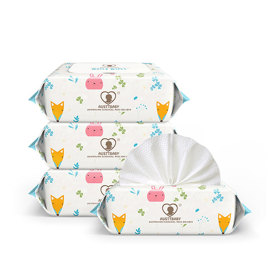 Austtbaby Baby Wipes 80 Wipes 24 Packs | 99.9% Pure Water | Unscented & Hypoallergenic for Newborn Sensitive Skin