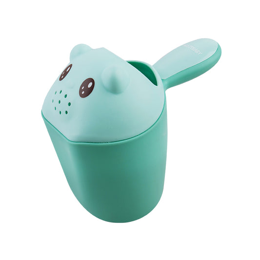 Baby Shampoo Rinse Cup - Bear-Shaped Bath Wash Cup for Toddlers & Kids, BPA-Free (Blue, Pink, Green)
