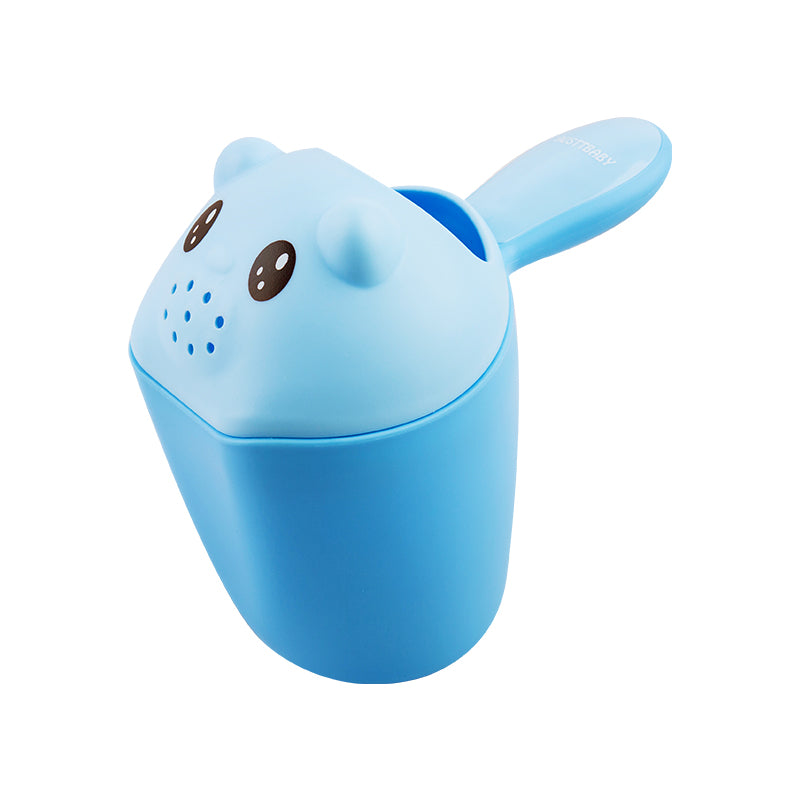 Baby Shampoo Rinse Cup - Bear-Shaped Bath Wash Cup for Toddlers & Kids, BPA-Free (Blue, Pink, Green)