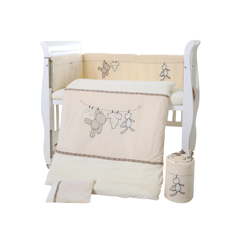 Washing Lane 7-Piece Baby Bedding Set | 100% Cotton Nursery Set with Bumper, Quilt & Pillow | for Newborn to 3 Years