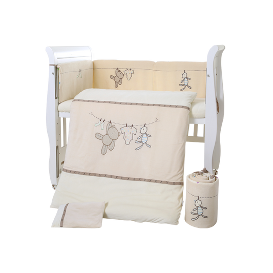 Washing Lane 7-Piece Baby Bedding Set | 100% Cotton Nursery Set with Bumper, Quilt & Pillow | for Newborn to 3 Years