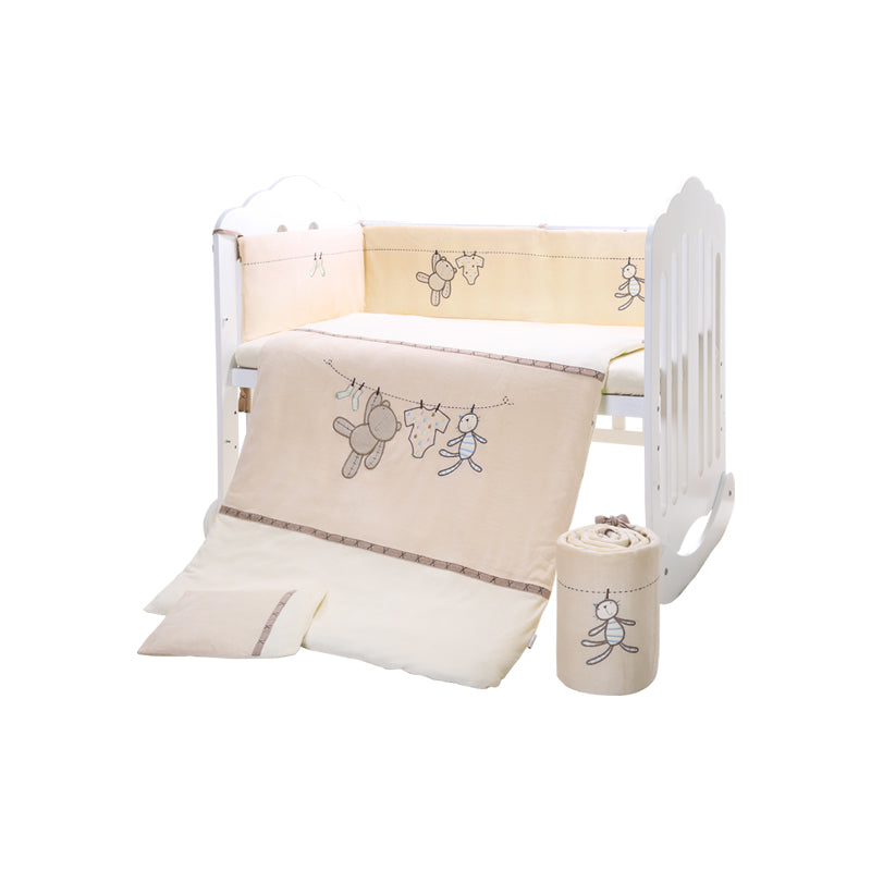 Washing Lane 7-Piece Baby Bedding Set | 100% Cotton Nursery Set with Bumper, Quilt & Pillow | for Newborn to 3 Years