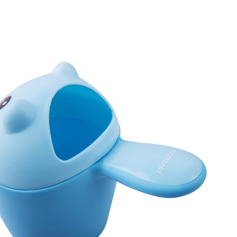 Baby Shampoo Rinse Cup - Bear-Shaped Bath Wash Cup for Toddlers & Kids, BPA-Free (Blue, Pink, Green)