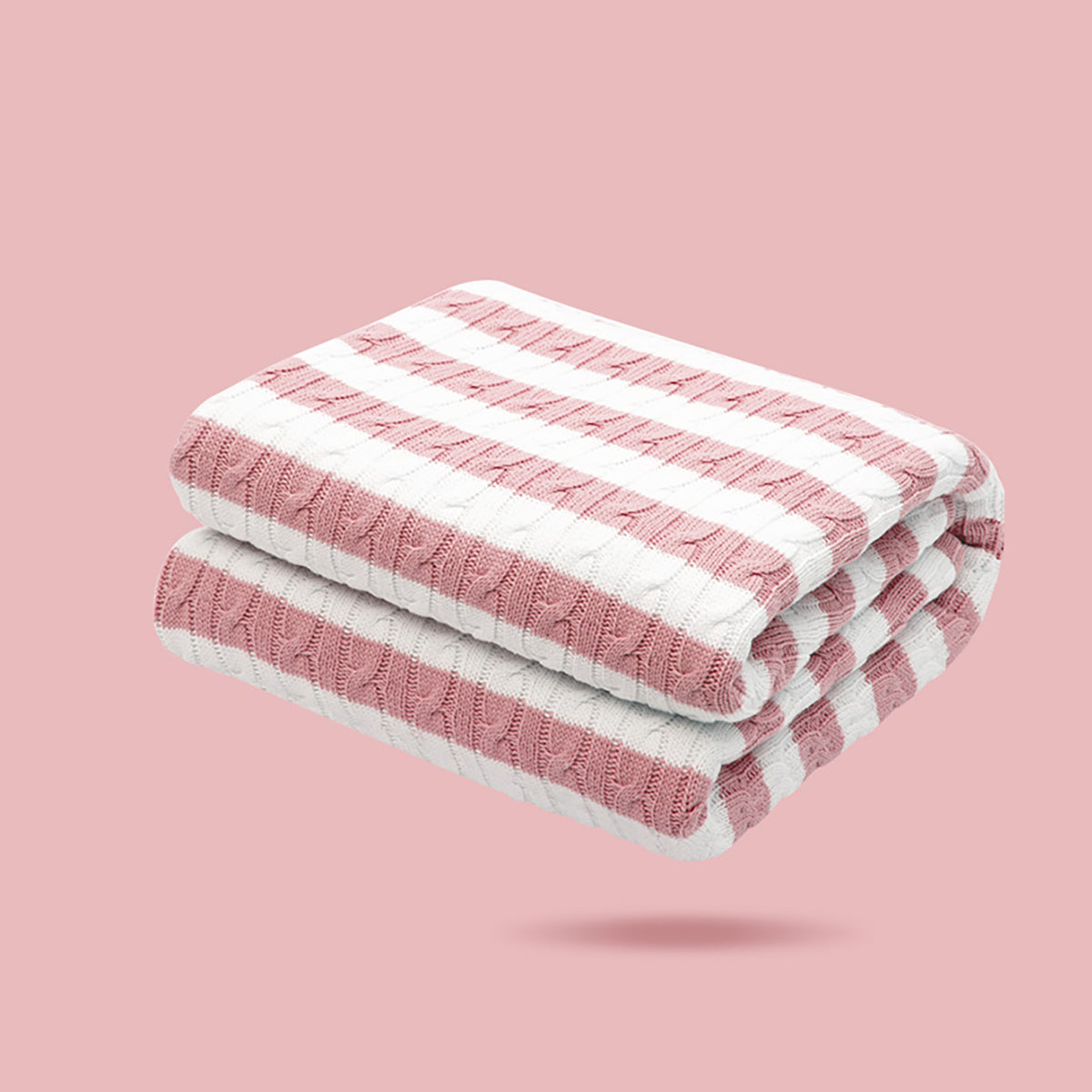 Baby Sherpa Fleece Blanket - Reversible Cotton Knit & Plush, 125x100cm