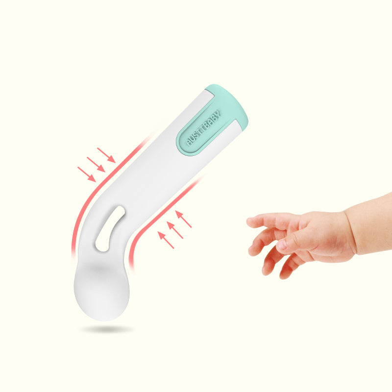 Kids Training Utensil Set - Curved Spoon and Fork for Toddlers, BPA-Free Baby Led Weaning Supplies, 12.8cm (Mint Green, Pink)