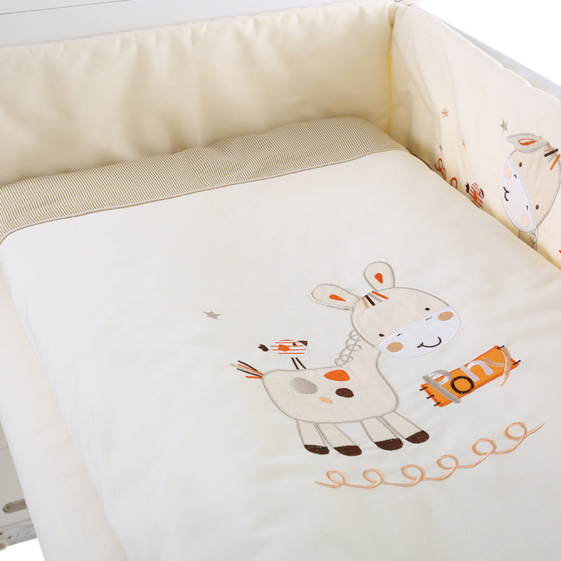 Washing Lane 7-Piece Baby Bedding Set | 100% Cotton Nursery Set with Bumper, Quilt & Pillow | for Newborn to 3 Years