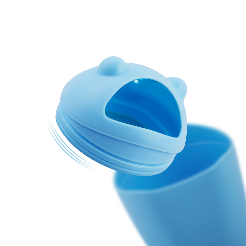 Baby Shampoo Rinse Cup - Bear-Shaped Bath Wash Cup for Toddlers & Kids, BPA-Free (Blue, Pink, Green)