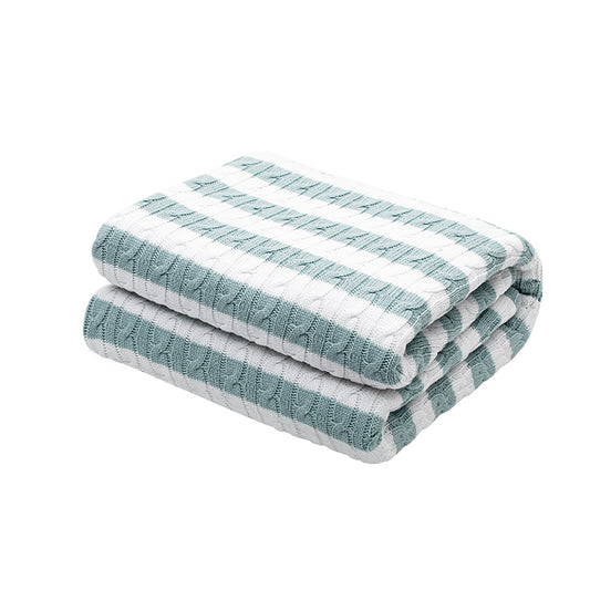 Baby Sherpa Fleece Blanket - Reversible Cotton Knit & Plush, 125x100cm
