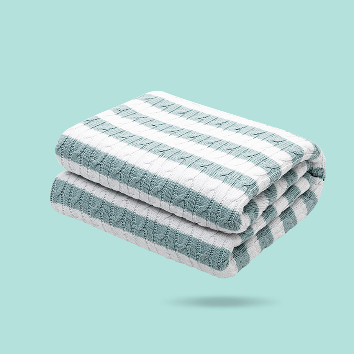 Baby Sherpa Fleece Blanket - Reversible Cotton Knit & Plush, 125x100cm