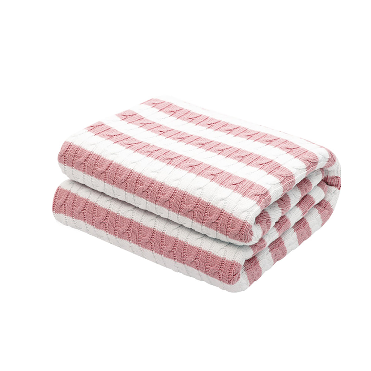 Baby Sherpa Fleece Blanket - Reversible Cotton Knit & Plush, 125x100cm