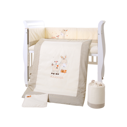 Yarra Farm 7-Piece Baby Bedding Set | 100% Cotton Crib Set with Bumper, Quilt & Pillow | for Boys & Girls 0-3 Years