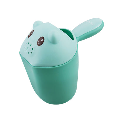 Baby Shampoo Rinse Cup - Bear-Shaped Bath Wash Cup for Toddlers & Kids, BPA-Free (Blue, Pink, Green)