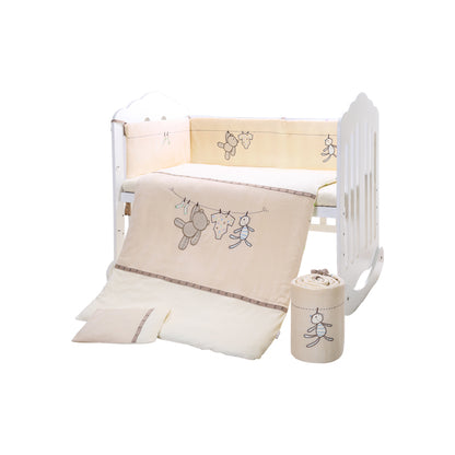 Washing Lane 7-Piece Baby Bedding Set | 100% Cotton Nursery Set with Bumper, Quilt & Pillow | for Newborn to 3 Years
