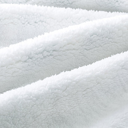 Baby Sherpa Fleece Blanket - Reversible Cotton Knit & Plush, 125x100cm
