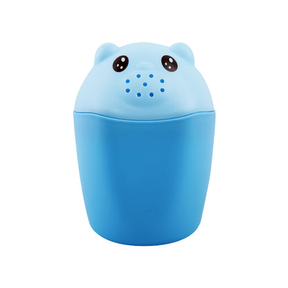 Baby Shampoo Rinse Cup - Bear-Shaped Bath Wash Cup for Toddlers & Kids, BPA-Free (Blue, Pink, Green)