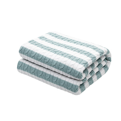 Baby Sherpa Fleece Blanket - Reversible Cotton Knit & Plush, 125x100cm